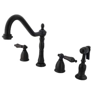 Heritage 2-Handle Standard Kitchen Faucet with Side Sprayer in Oil Rubbed Bronze