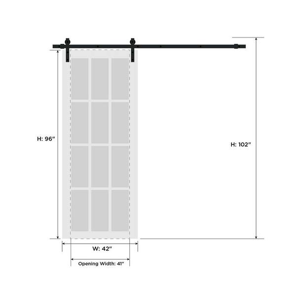 Sartodoors 42 in. x 96 in. 1 Panel Frosted Glass Chocolate