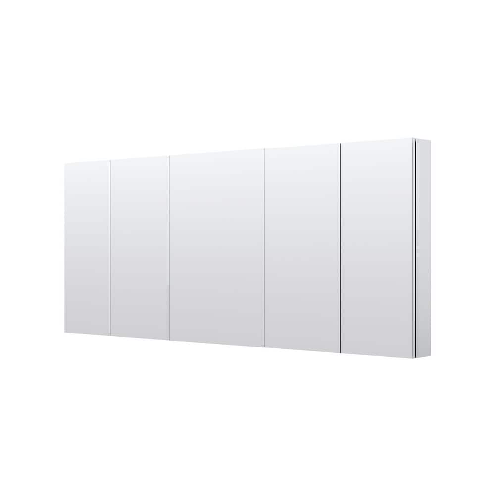 JSA 72 in. W x 30 in. H Rectangular Recessed/Surface Combo Aluminum Medicine Cabinet with Mirror, Reversible Door price history on PriceWatchPro