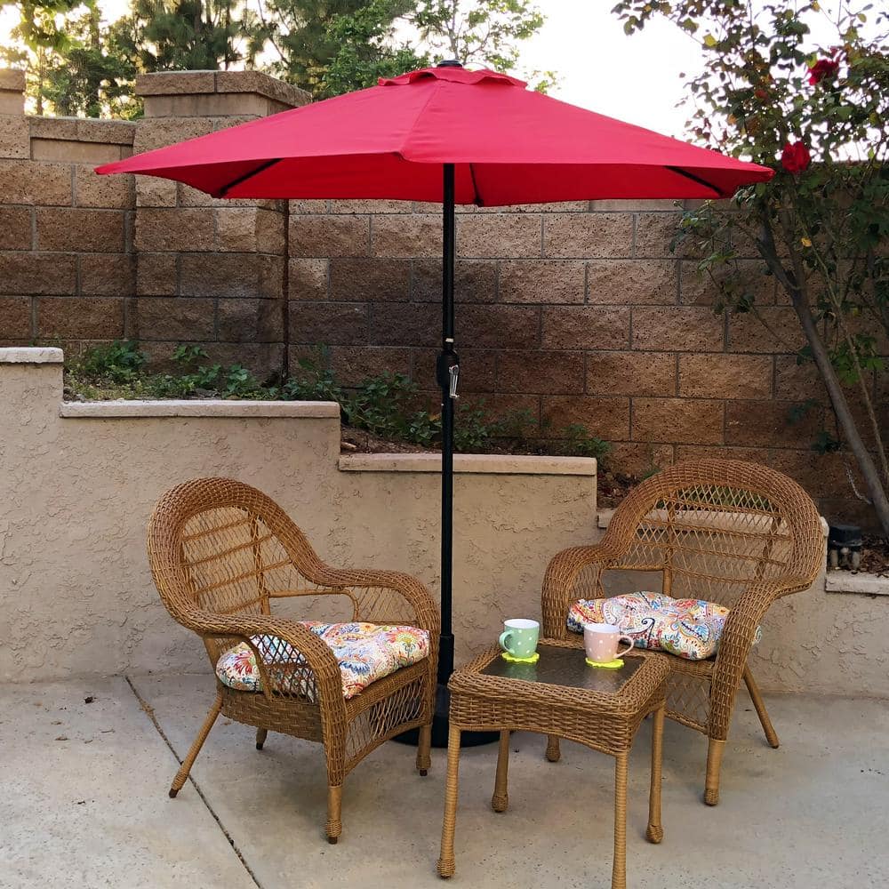 7.5 ft. Steel Crank Market Patio Umbrella in Red price history on PriceWatchPro