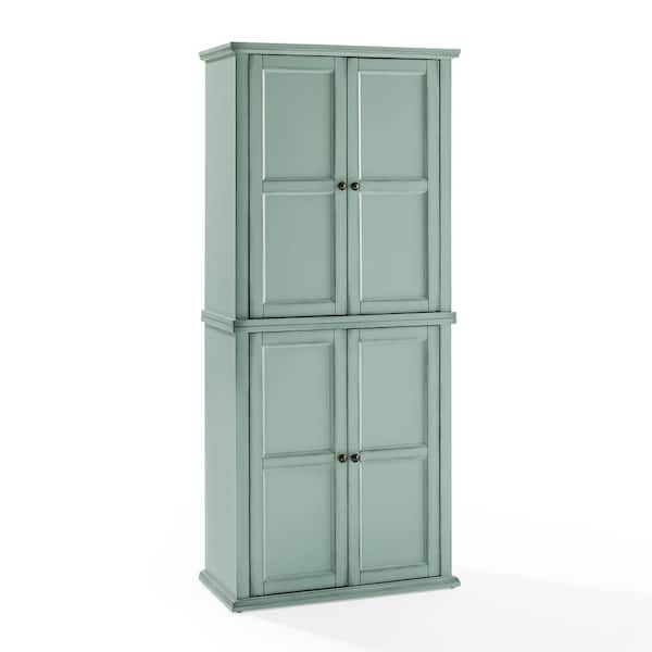 Holbrook Distressed Seafoam Wood 30.25 in. x 68.5 in. Pantry Cabinet