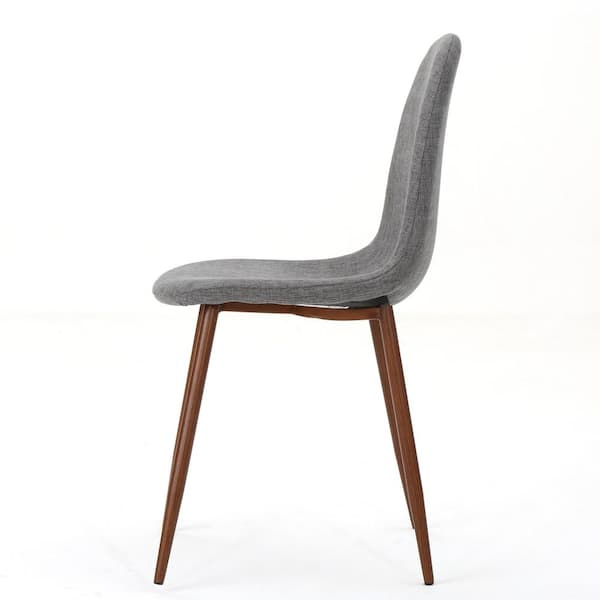 Raina Light Grey and Dark Brown Fabric Dining Chairs (Set of