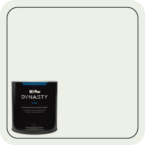 BEHR DYNASTY 1 qt. #440C-1 Cool White Satin Enamel Interior Stain-Blocking Paint and Primer