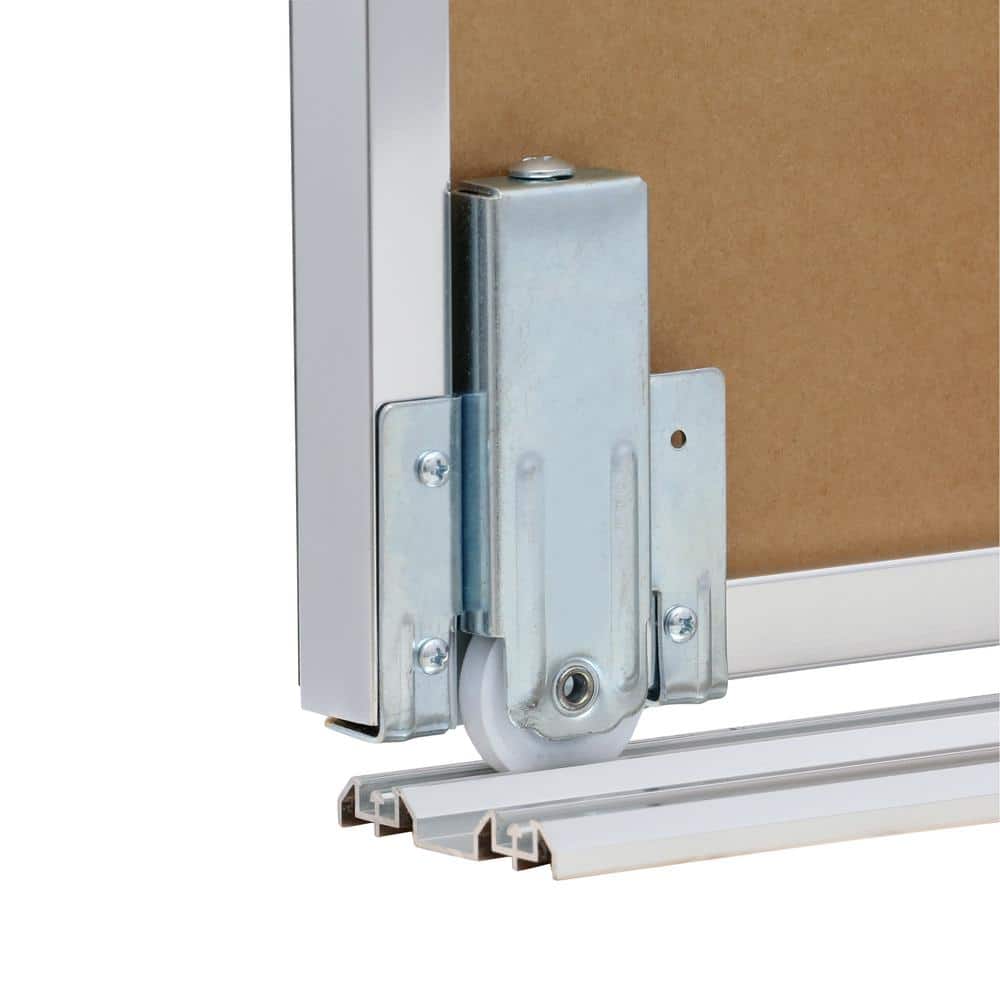 60" x 80" White Primed MDF Sliding Closet Doors with Chrome Trim