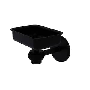 Satellite Orbit One Wall Mounted Soap Dish with Twisted Accents in Matte Black