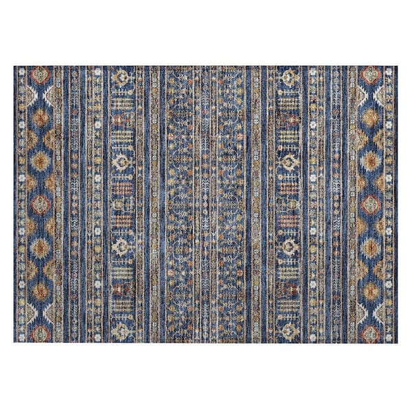 Chantille Machine Washable Indoor/Outdoor Abstract ACN2244 Navy 1 ft. 8 in. x 2 ft. 6 in. Accent Rug