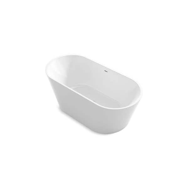 Evok 66 in. x 30 in. Soaking Bathtub with Center Drain in White