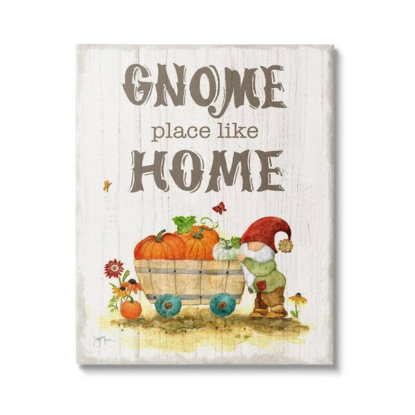 Stupell Industries Gnome Pun Garden Harvest by Janet Tava 1-Piece Unframed Graphic Print Nature Poster Art Print 48 in. x 36 in.