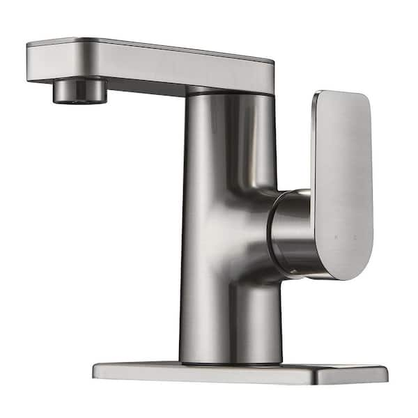 Heemli Rotatable Single Handle Single Hole Bathroom Faucet In Brushed   Brushed Nickel Heemli Single Hole Bathroom Faucets Kbs0101n 64 600 