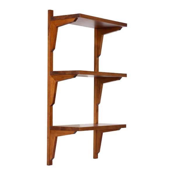 Meridien 18 in. W x 8 in. D Brown Wood Decorative Wall Shelf