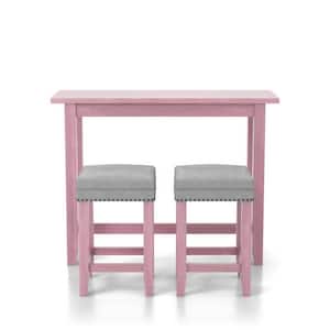 Dremmend 3-Piece Antique Pink Counter Height Table Set