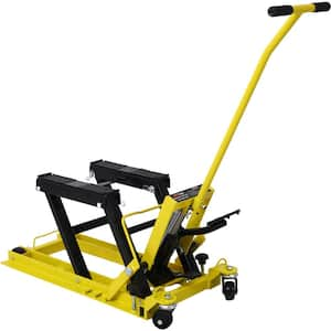 1500 lb. Weight Capacity Yellow Portable Hydraulic Lift Jack Lift Table with 4 Wheels