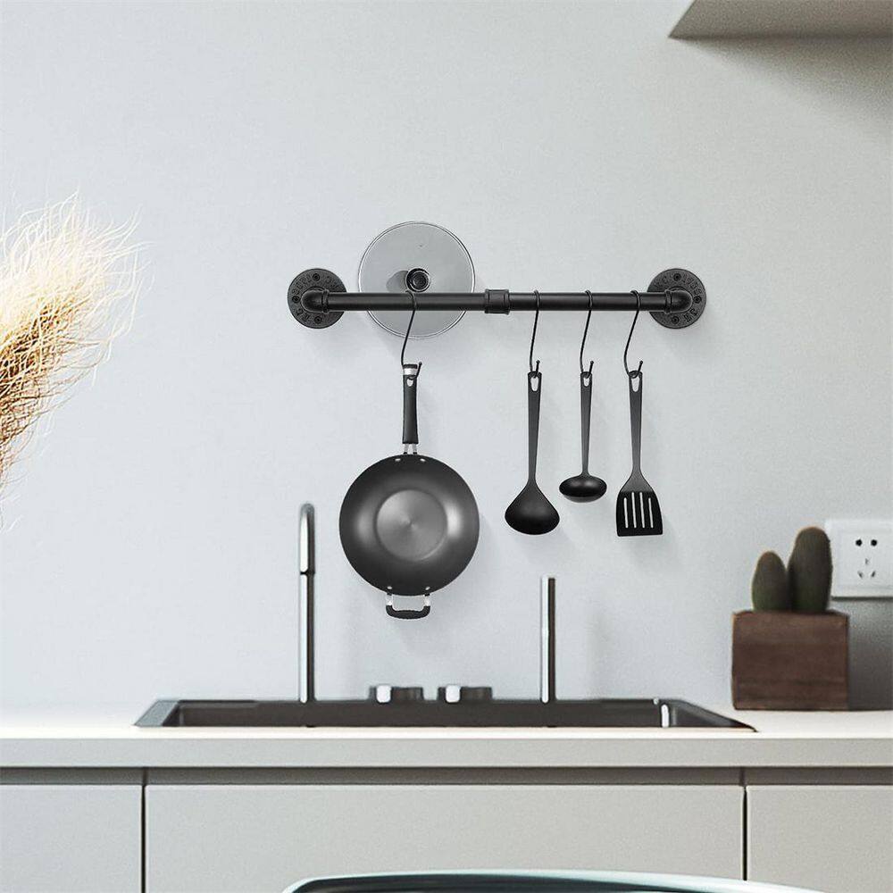 Matte Black Industrial Wall Mounted 18" Towel Bar