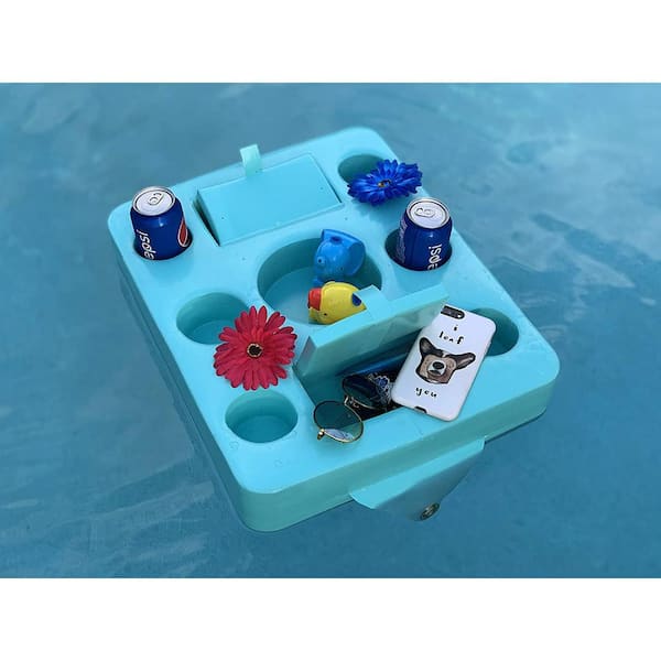 VOS Frontier Storage 19.5 in. x 16 in. x 3 in. Barrier Blue Pool Floating Drink Tray