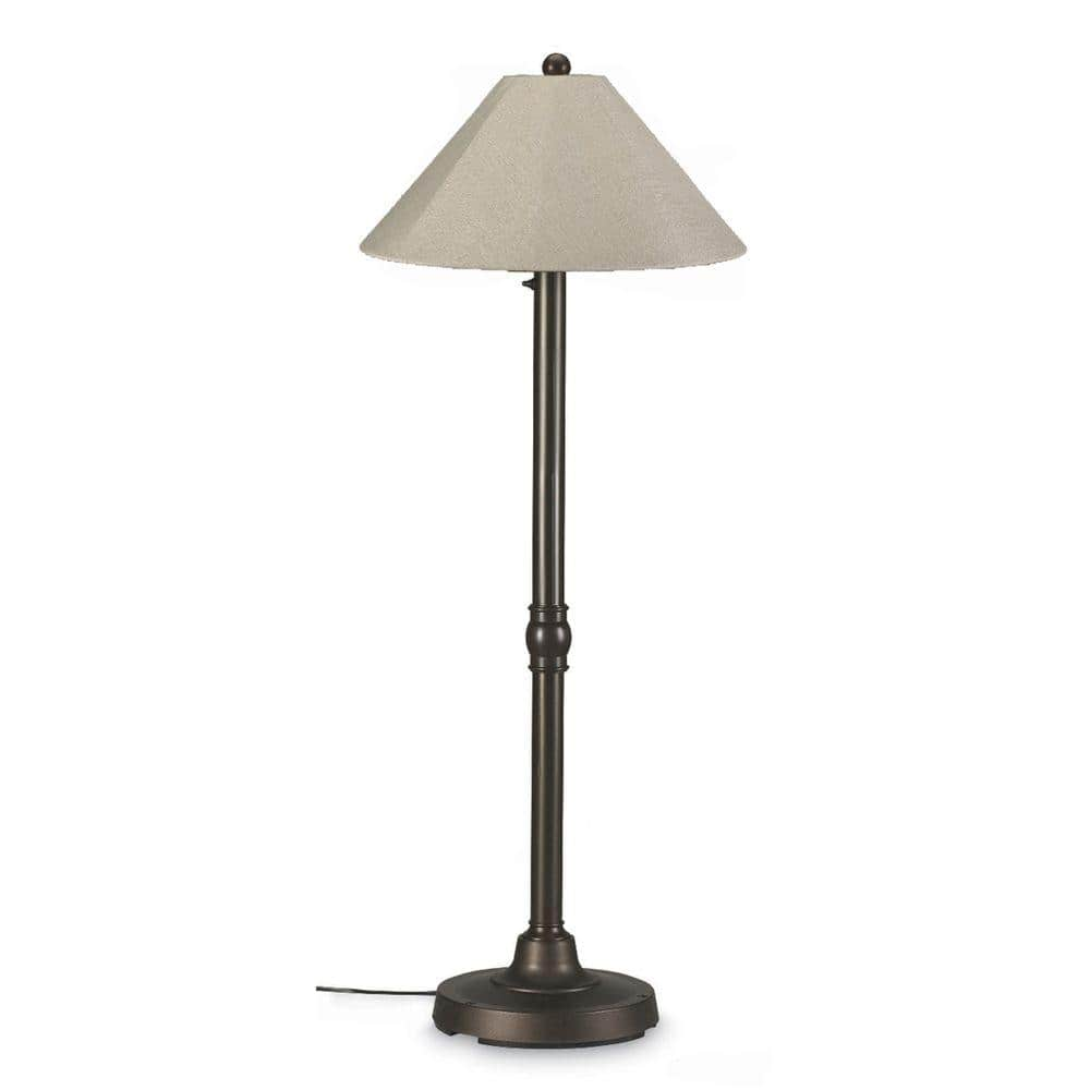 UPC 833353001079 product image for San Juan 60 in. Bronze Outdoor Floor Lamp with Antique Beige Linen Shade | upcitemdb.com