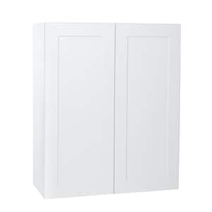 Quick Assemble Modern Style with Soft Close, White Shaker Wall Kitchen Cabinet, 2 Door (33 in W x 12 D x 30 in H)