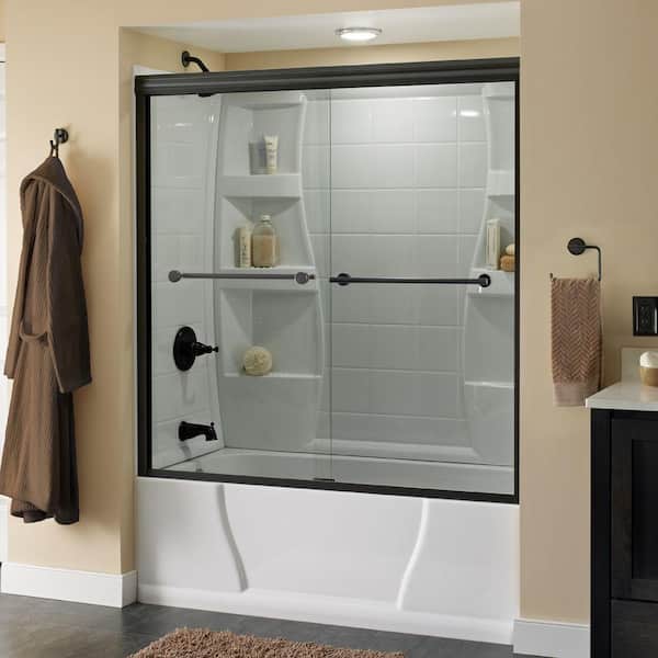 Delta Lyndall 60 in. Sliding Shower Door — Bronze
