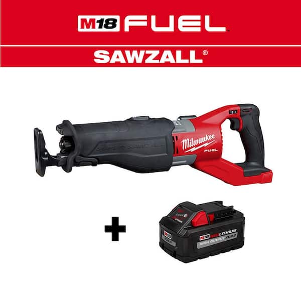 Milwaukee M18 FUEL 18V Lithium-Ion Brushless Cordless SUPER SAWZALL Orbital Reciprocating Saw W/ HIGH OUTPUT XC 8.0Ah Battery
