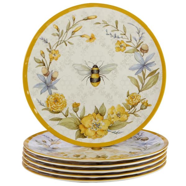 Certified International Bee Sweet Assorted Colors Dinner Plate (Set of 6)