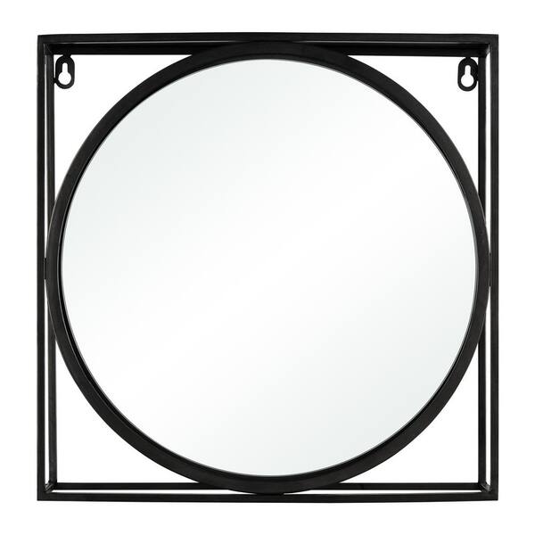 Cole 14 in. W x 14 in. H Metal Black Wall Mirror HD231025186 The Home Depot