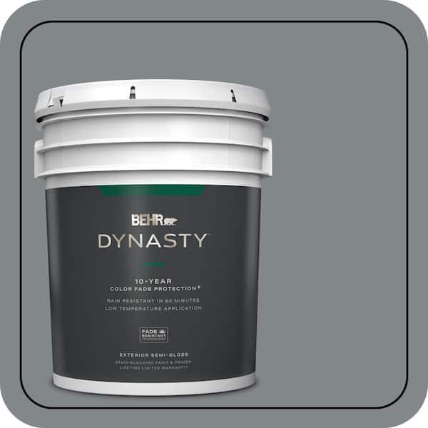 BEHR DYNASTY 5 gal. #N500-5 Magnetic Gray color Semi-Gloss Enamel Exterior Stain-Blocking Paint & Primer