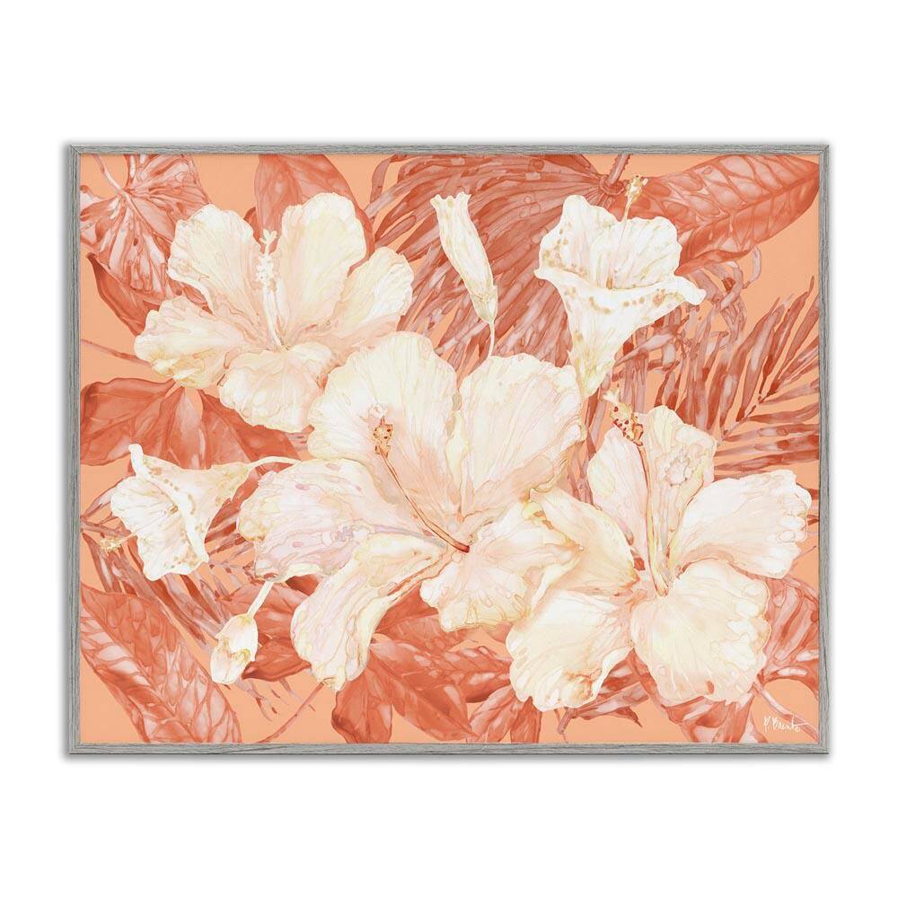 Bright Hibiscus Bundle by Paul Brent Gray Framed Nature Giclee Art Print 11 in. x 14 in. price history on PriceWatchPro