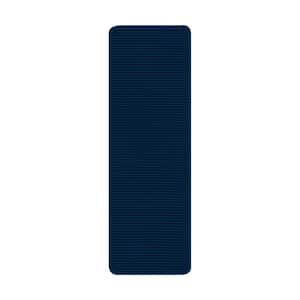 Diego Solid Navy 20 in. x 59 in. Non-Slip Rubber Back Runner Rug