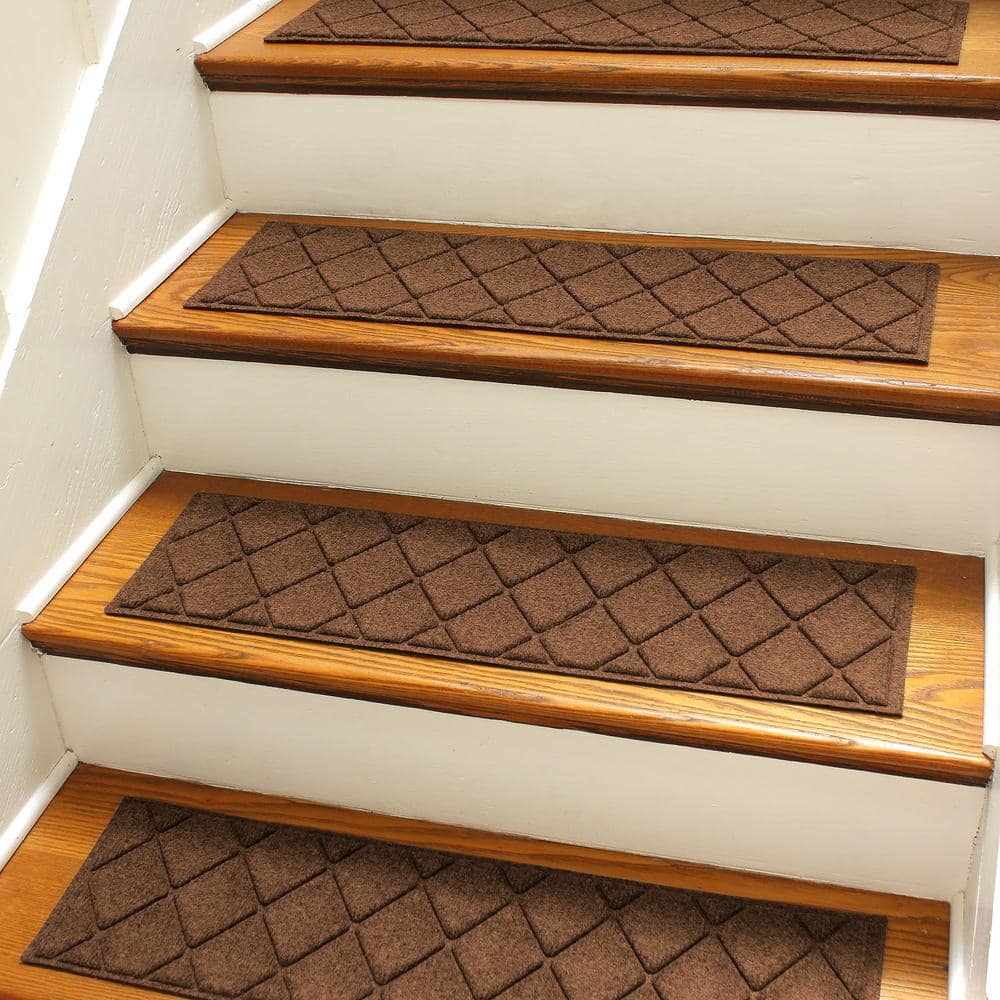 Bungalow Flooring Waterhog Diamonds 35 in. x 97 in. Pet Polyester Indoor Outdoor Runner Dark Brown