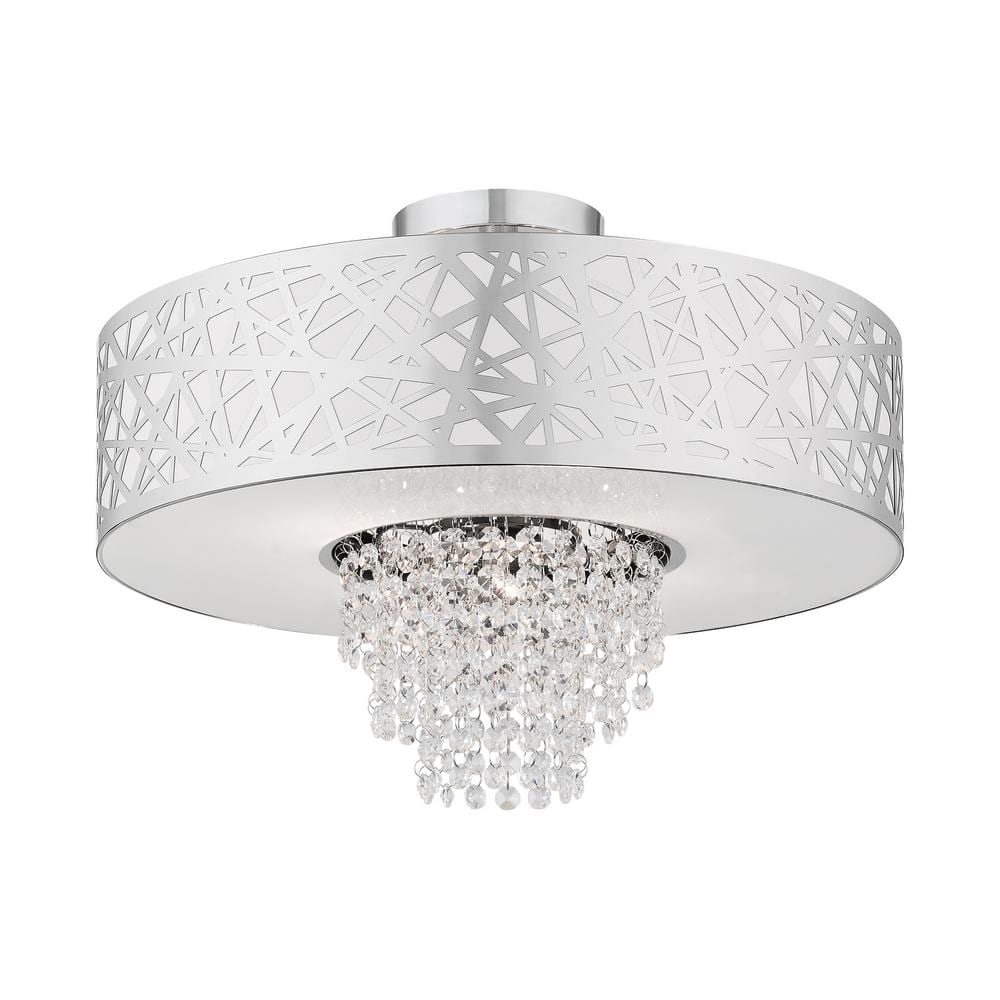 Allendale 4-Light Polished Chrome Crystal Semi-Flush Mount