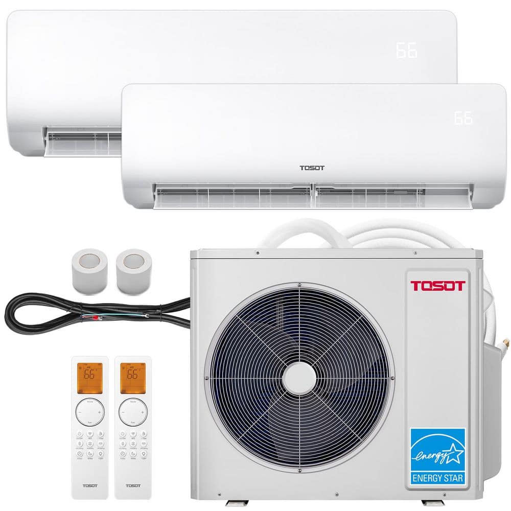 Gamst36 Split System Tosot 36,000 BTU 2 Zone Ductless Inverter Mini Split AC/Heat Pump, 21 ...