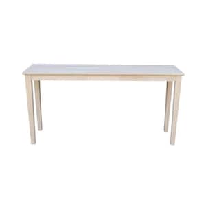 60 in. Unfinished Standard Rectangle Wood Console Table