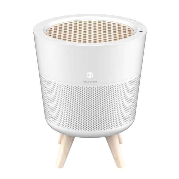 IMUNSEN MCompact White H13 True HEPA 4-Stage Filtration Air Purifier with Cypress Wood Filter, Captures Smoke, Odors