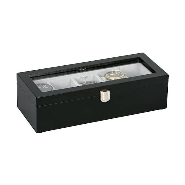 Mele & Co Java Tate Glass Top Wooden Watch Box