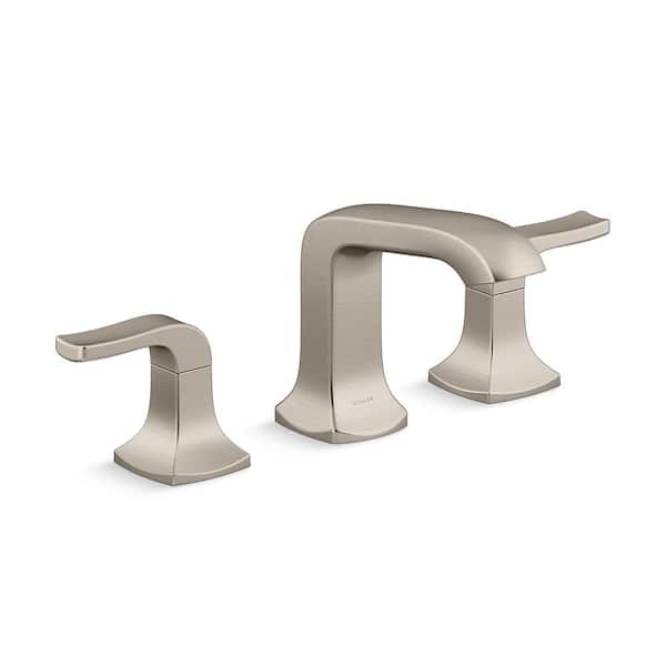 KOHLER Rubicon 8 in. Widespread Double Handle Bathroom Faucet in Vibrant Brushed Nickel