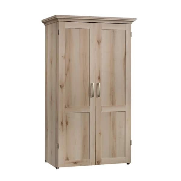 SAUDER 35 in. x 61 in. Pacific Maple Storage Craft Armoire with Drop Leaf Worksurface