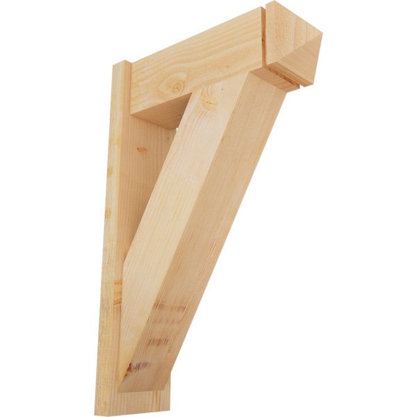 Ekena Millwork 8 in. x 36 in. x 24 in. Traditional Arts and Crafts Rough Sawn Douglas Fir Outlooker