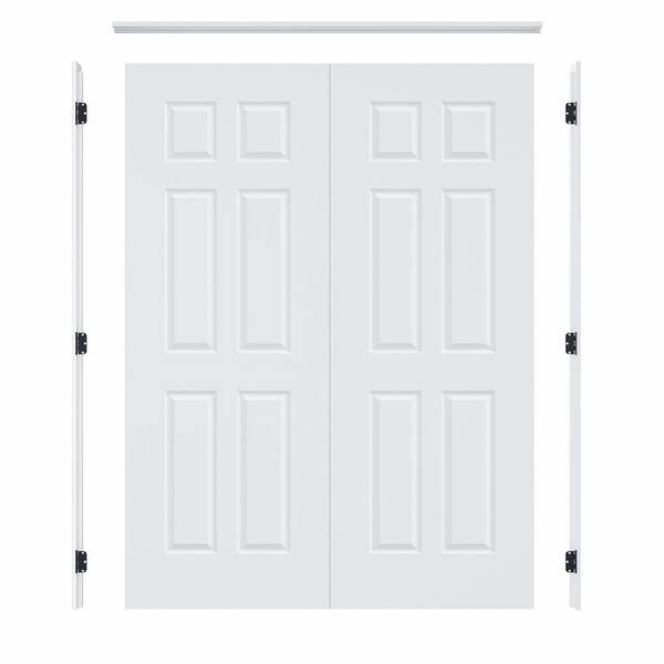 ARK DESIGN 56 in. x 80 in. 6-Panel Universal Handed Painted Solid Core ...
