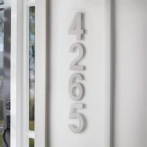 6 in. Silver Stainless Steel Floating House Number 2