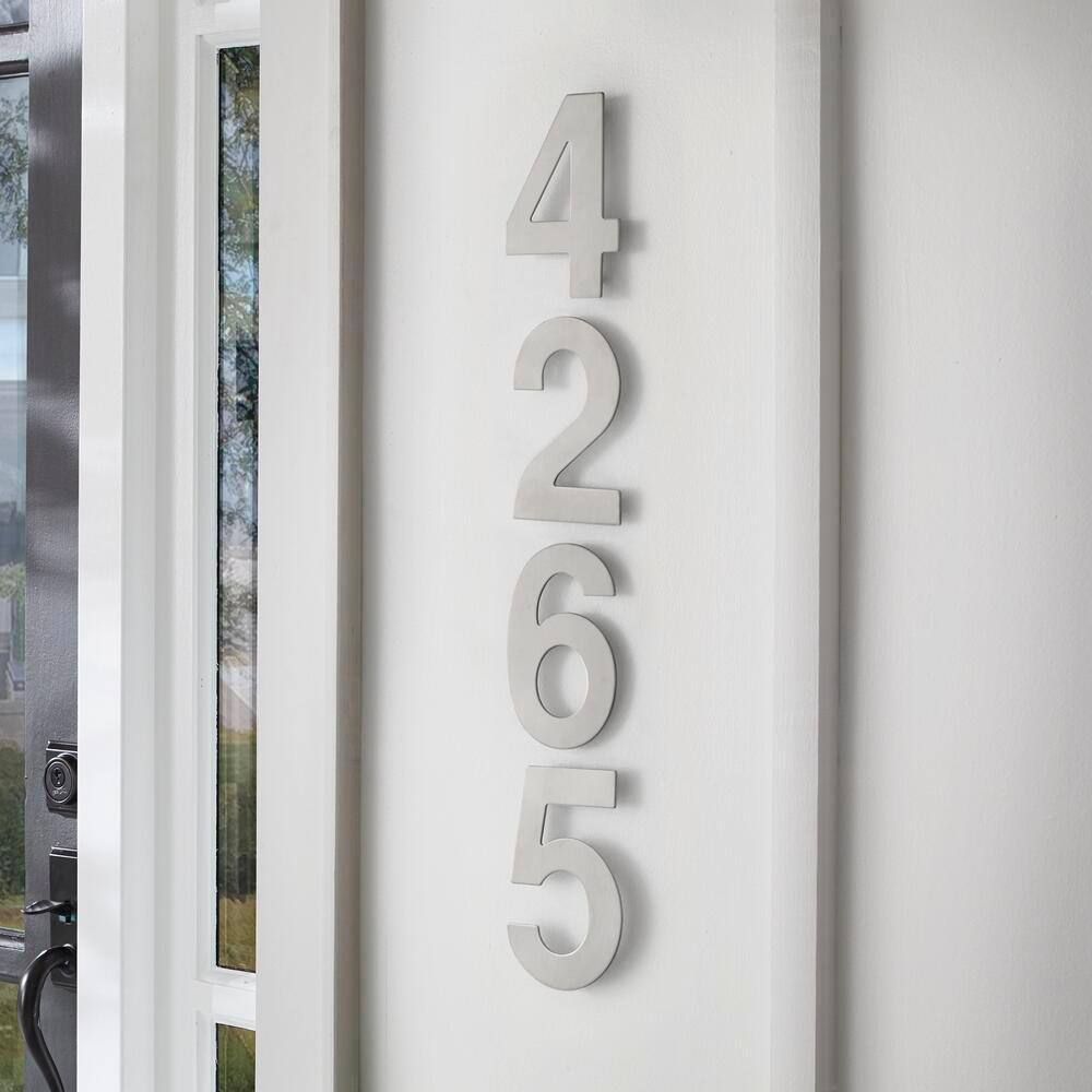 6" Silver Stainless Steel Floating House Number