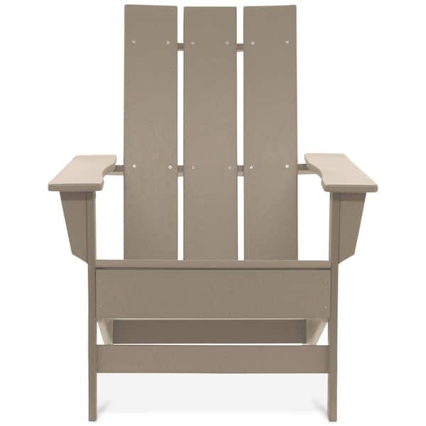 DUROGREEN Aria Weathered Wood Recycled Plastic Modern Adirondack Chair