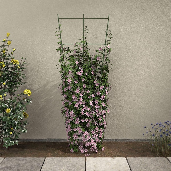 Vigoro 72 in. H Ivy Green Metal Trellis