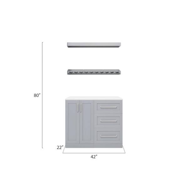 NewAge Products Home Bar 42-in x 80-in White Rectangle Bar Cabinet