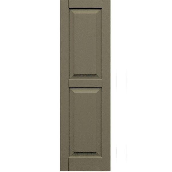 Winworks Wood Composite 15 in. x 51 in. Raised Panel Shutters Pair #660 Weathered Shingle