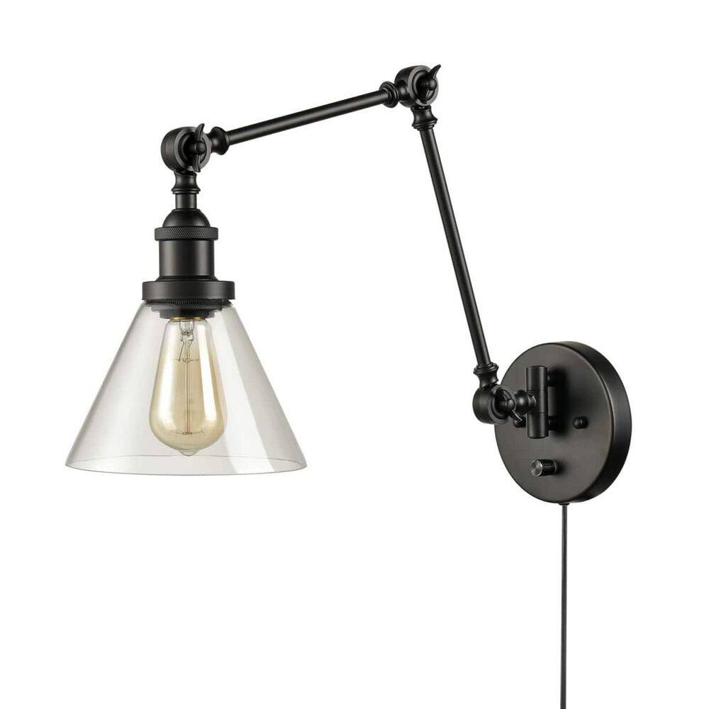 14.96 in. 1 light Black Modern Wall Sconce with Glass Shade price history on PriceWatchPro