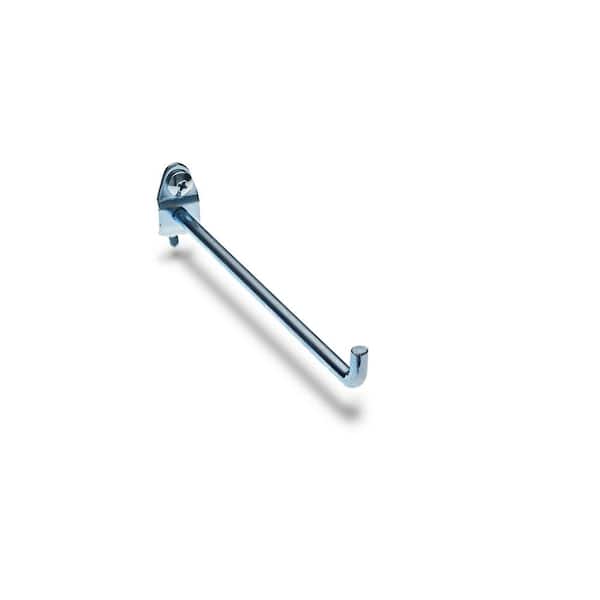 Triton Products 6 In. Single Rod 90-Degree Bend 1/4 In. Dia. Zinc Plated Steel Pegboard Hook (10 Pack)