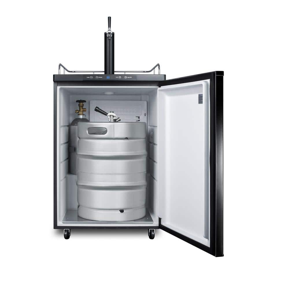 Summit 24-Inch Black Stainless Steel Single Tap Kegerator