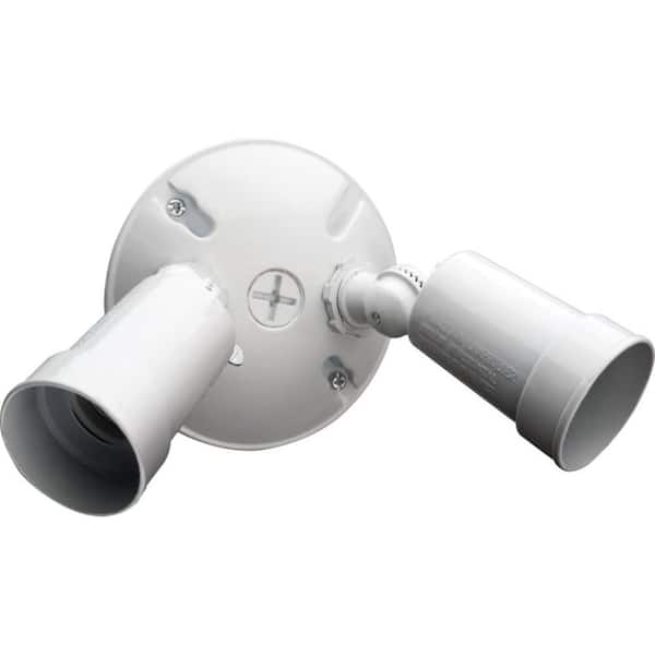 2-Lamp Outdoor White Flood Light