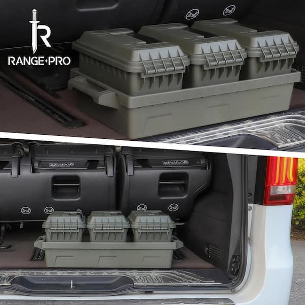 4 gal. 50-Cal Dry Storage Box 3-Piece Set with Carry Tray in OD Green