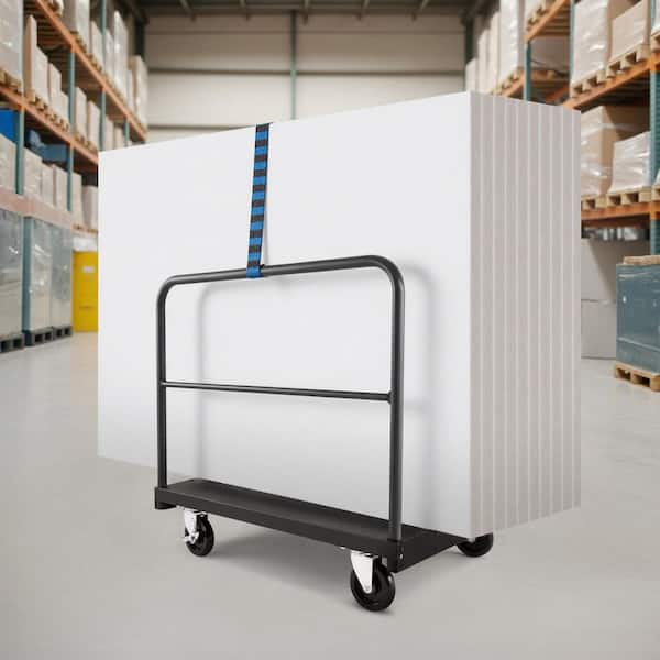 Drywall Cart Dolly, 1800 lbs. Capacity, 2-in-1 Steel Truck with 5 in. Casters, 36 x 24 in. Platform and Handrails