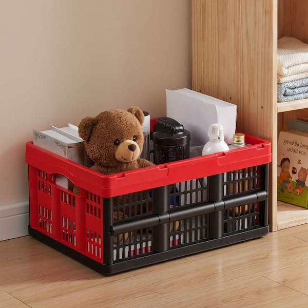 SKYSHALO Plastic Collapsible Storage Bins, 8 Gal. Capacity, 3